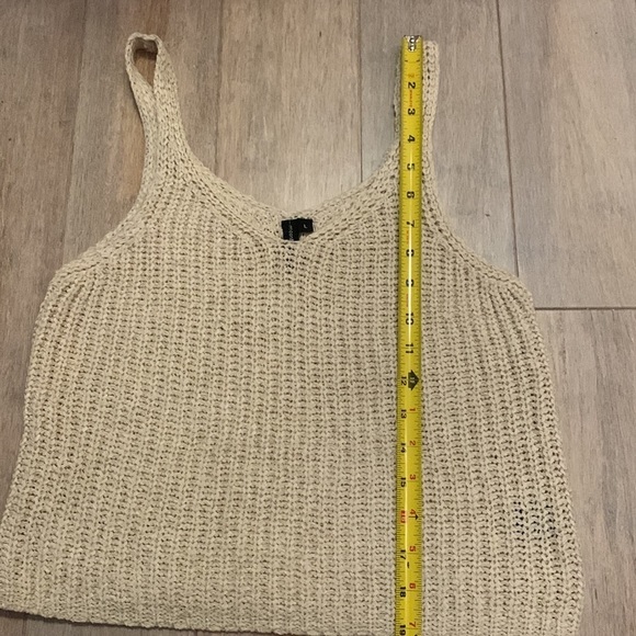 𝅺Moon & Madison Knit Crop Top Cream See Through  Size L - Picture 4 of 6